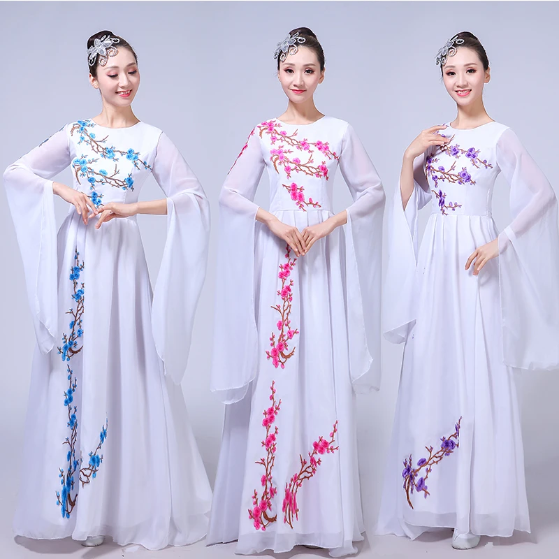 Embroidery plum new autumn and winter banquet elegant fashion host choral classic female long dress