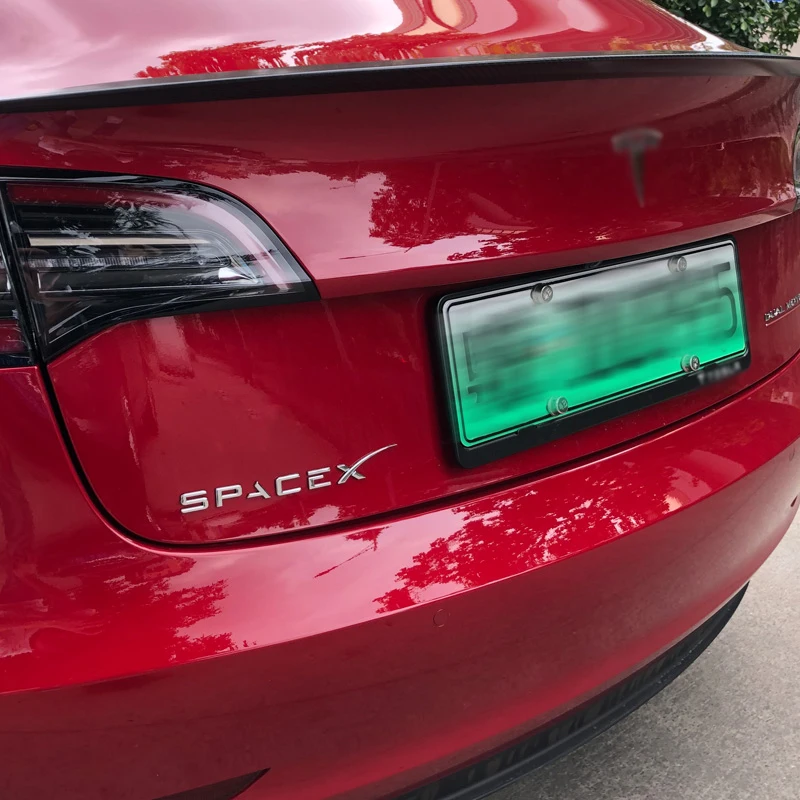 Naklejka samochodowa 3D ze stopu cynku SpaceX Podwójne naklejki silnikowe do Tesla Model 3 S X Y Pegatinas Naklejki Akcesoria Oryginalny design