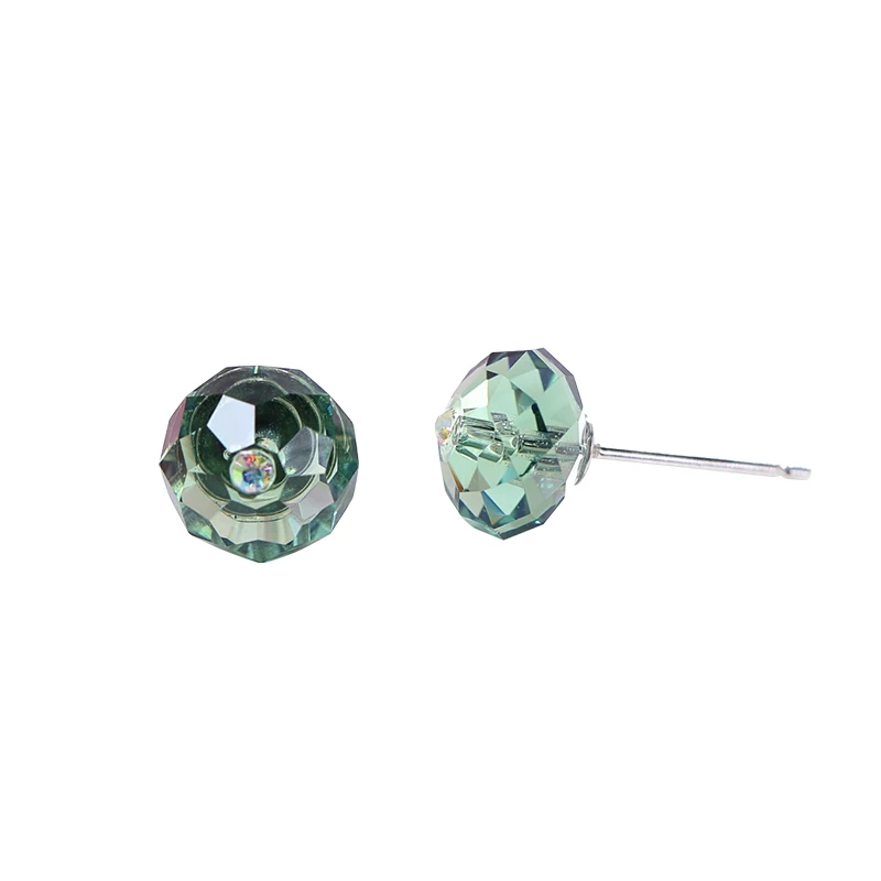 Simple Trendy Real S925 Silver Stud Earrings Crystals From Austria Piercing for Women Party Wedding Girls Jewelry