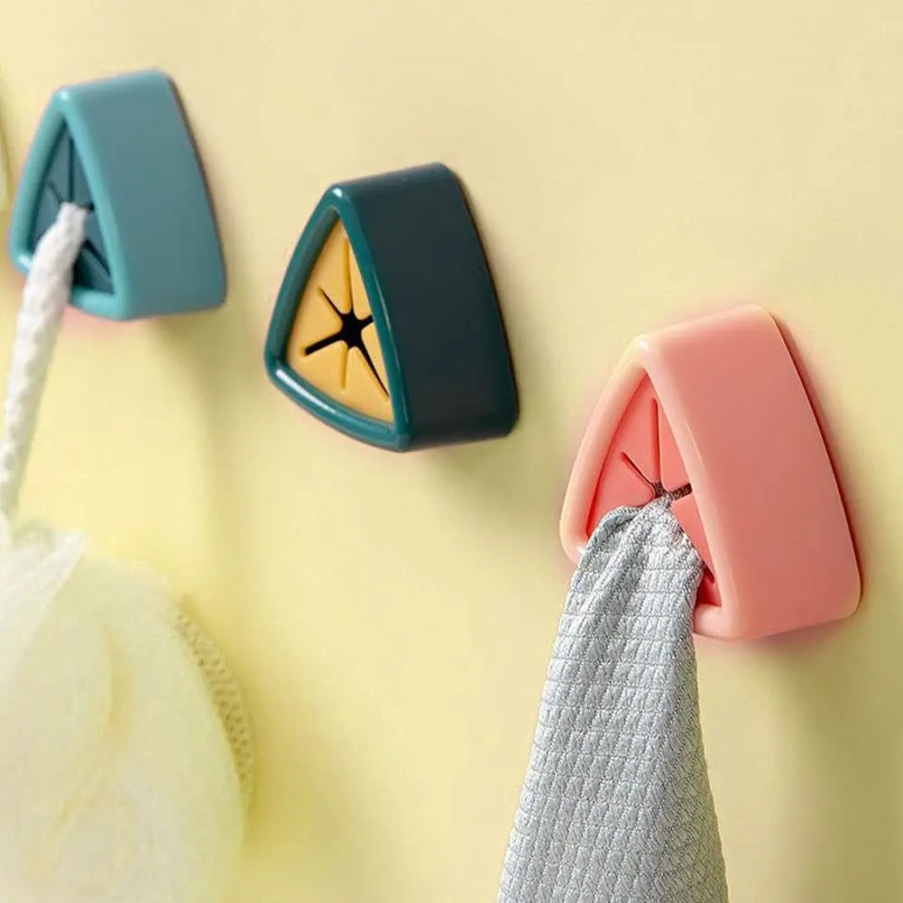 Wash Towel Cloth Holder Adhesive Push in Punch Free Towel Hooks for Bathroom Kitchen Cabinet and Furniture Latches