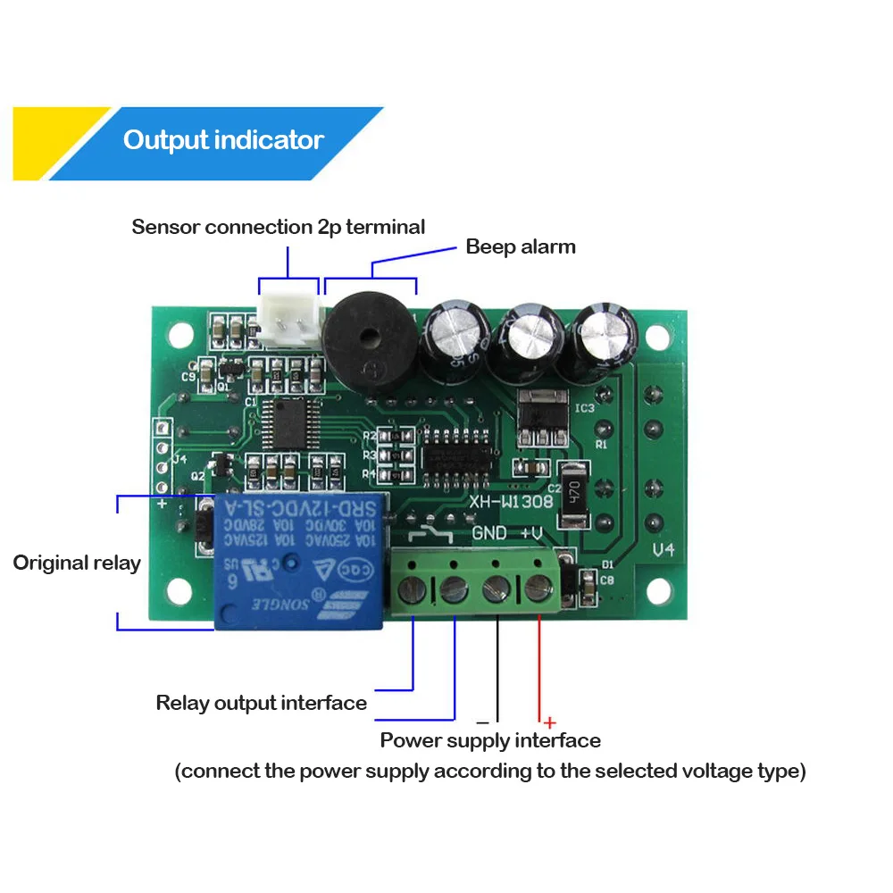 XH-W1308 Digitale Controle Temperatuur Microcomputer Thermostaat Schakelaar Thuis Termostat Controller Thermoregulator 12V 24V 220V 10A