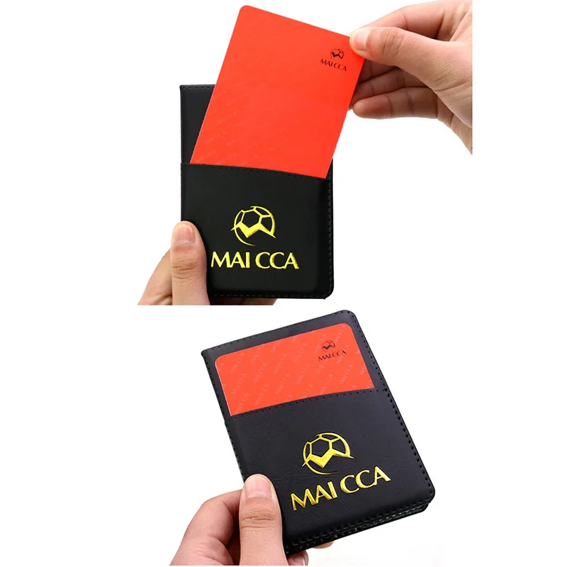 Football Referee Card Case with Pen Red Yellow Card Whistle Sport Soccer Referee Wallet Notebook Sets Professional Equipment