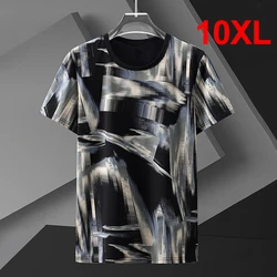 Taglie forti 10XL magliette uomo t-shirt Oversize top estate t-shirt larghe uomo Streetwear moda Graffiti stampa manica corta HA072