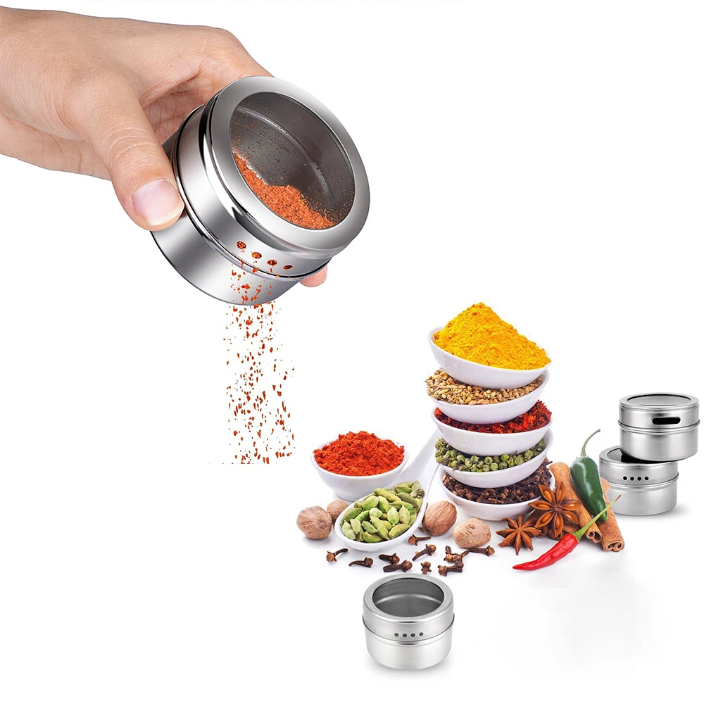 Seasoning Cans Bottles Stainless Steel Spice Salt Kitchen Cooking Utensils Ourdoor Portable Tourism Picnic BBQ Camping Equipment