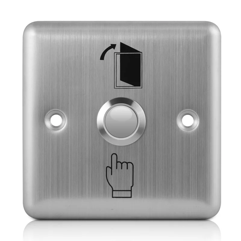 Stainless Steel Door Exit Button Push Switch Door Sensor Opener Release for Access Control-Silver