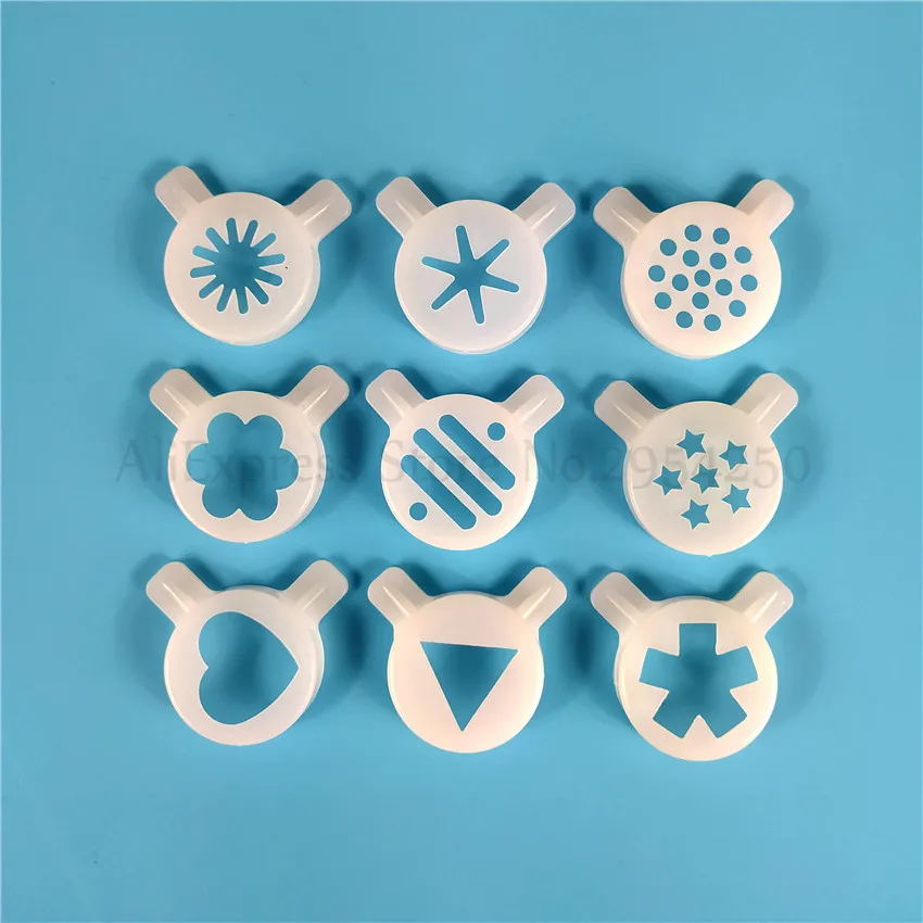 Juego de tapas de modelado para máquina de helados, Kit de boquillas de plástico, tapa de moldeo de máquina de helado de servicio suave, de 29mm diámetro interior, 9 en 1