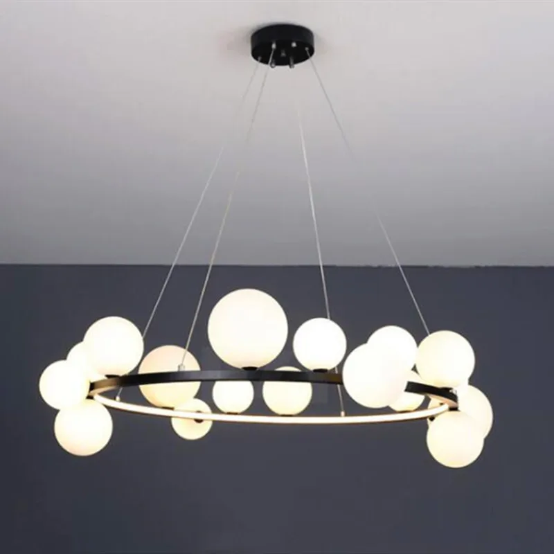 

Nordic Creative Magic Beans LED Pendant Light Art Molecular Living Dining Room Bedroom Bar G9 Glass Ball Decor Lighting Fixture