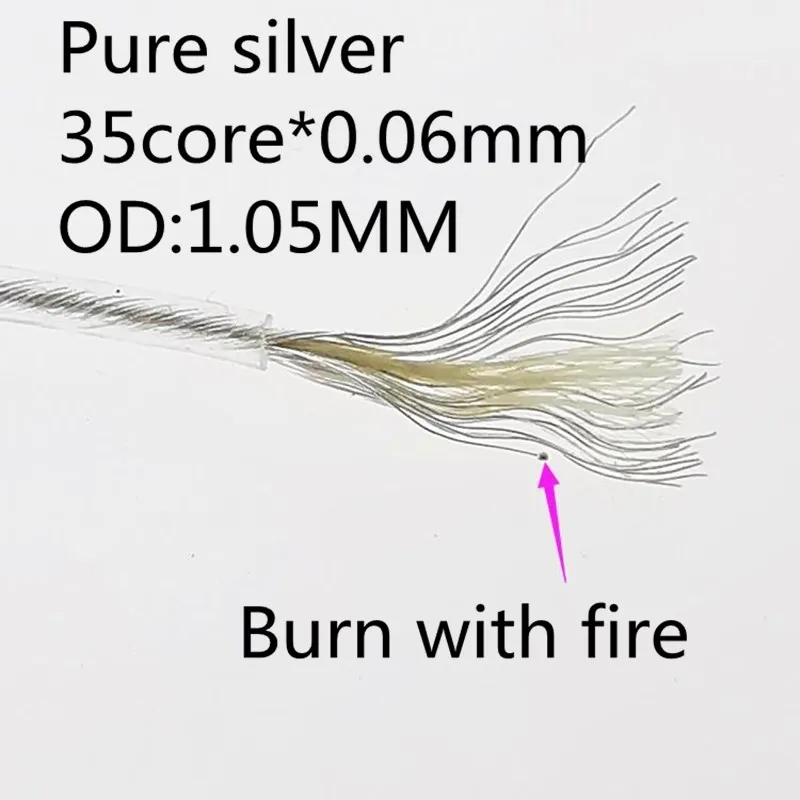 

6n litz pure silver wire core 35core*0.06mm OD:1.05MM