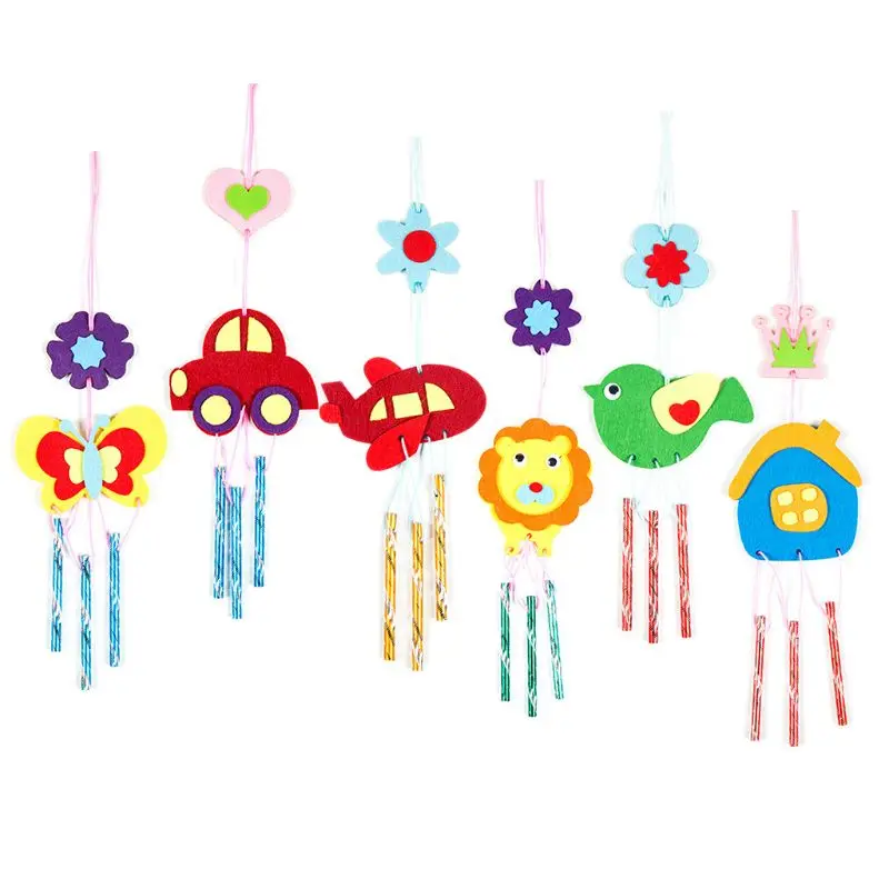 

DIY Wind Chime Children Handmade Cartoon Animal Non-woven Paste Making Material Package Boys Girls Gifts