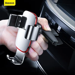 Baseus Gravity Car Phone Holder Mobile for Samsung for Huawei Car CD Slot Air Vent Mount Holder Stand Metal Bracket Accesories