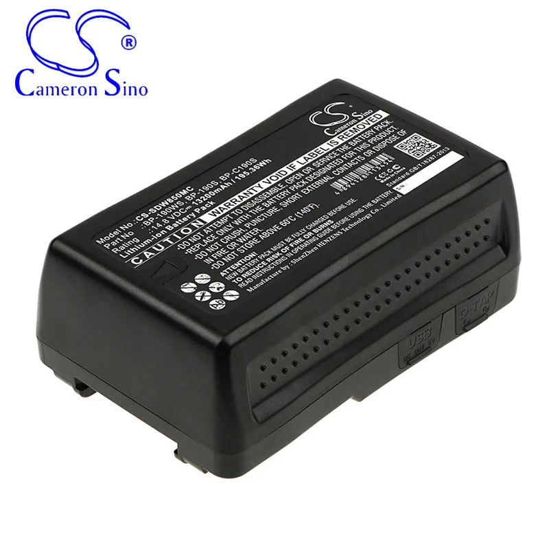 CameronSino Battery for Sony HDW-800P PDW-850 DSR-250P DSR-600P DSR-650P V-Mount fits Sony BP-190S Digital camera Batteries