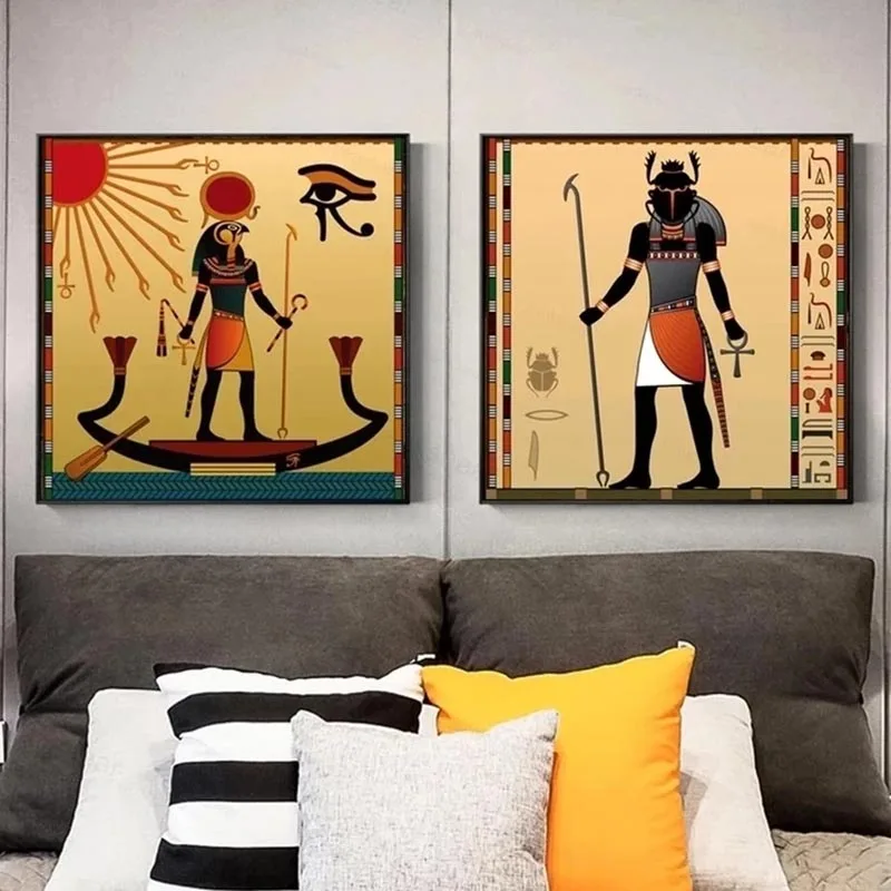 Ancient Egypt Wall Art Canvas Painting Scarab Egypt God Pictures Oil Painting Posters and Prints for Home Living Room Decoration