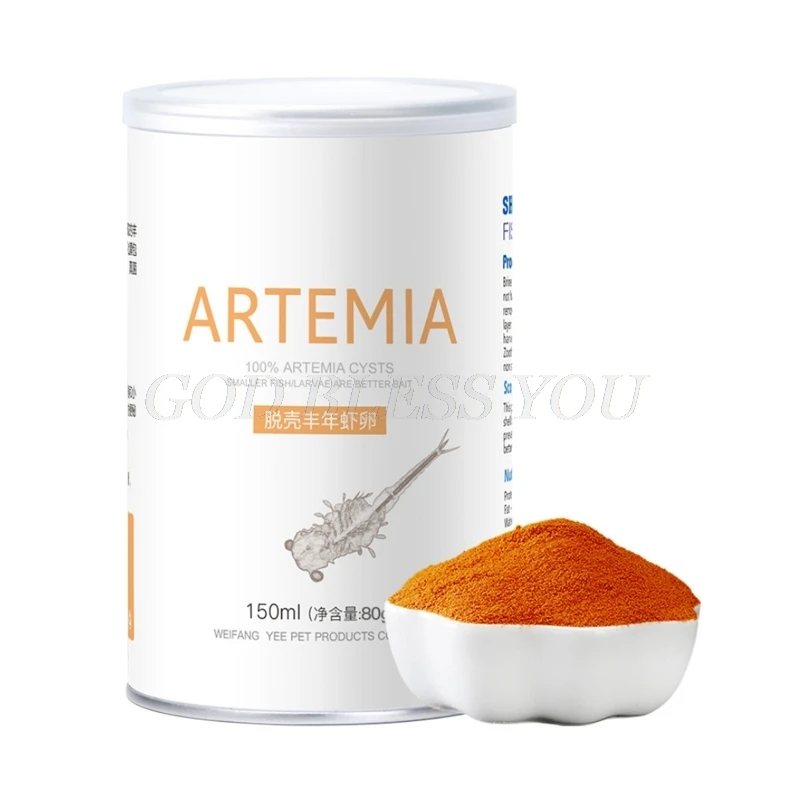 150ml Aquarium Tropic Fish Food Artemia Shelling Eggs Brine Shrimp Shelling Eggfood for Feeding Baby Fishes Drop Shipping