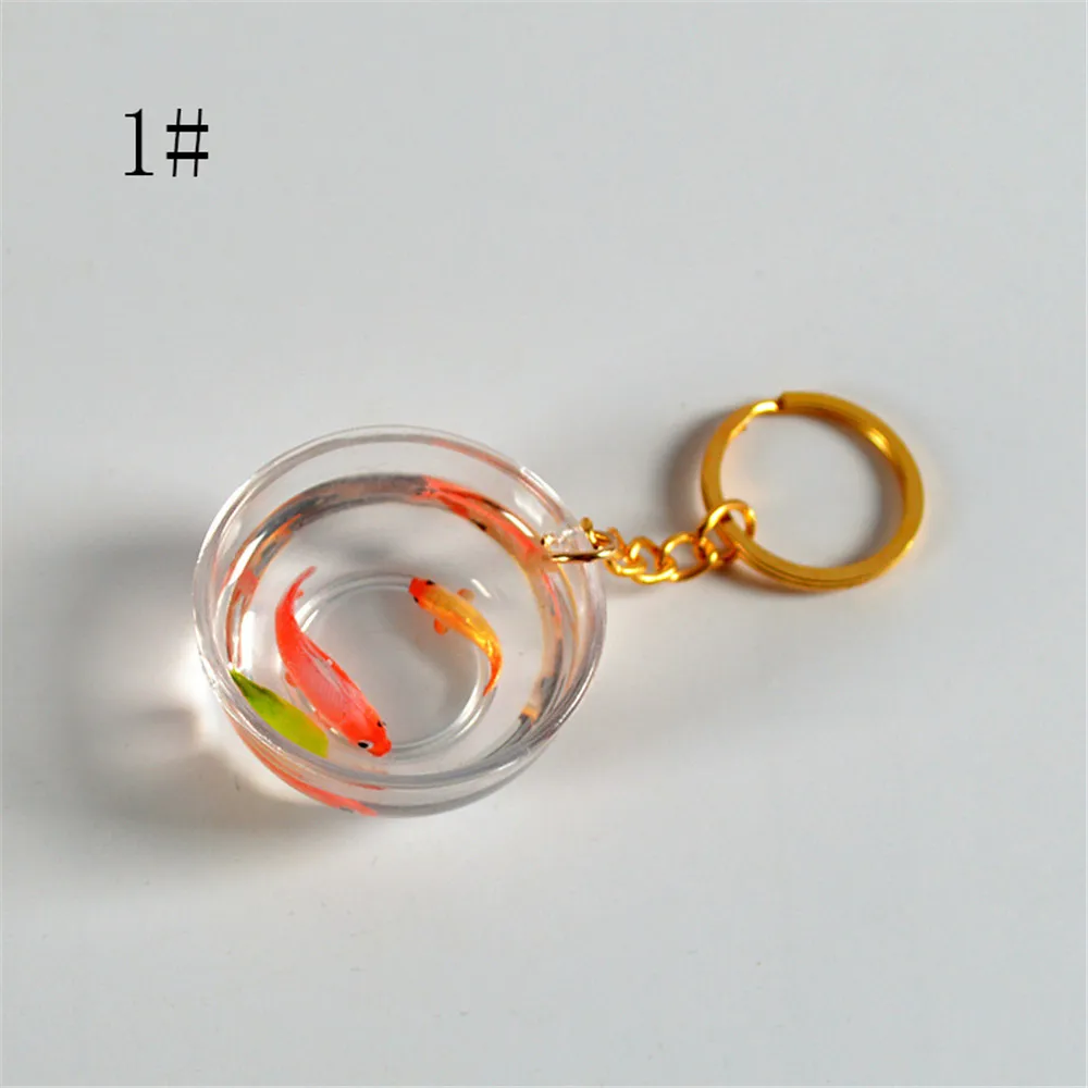 New Creative Lucky Koi Keychain Funny Fish Tank Goldfish Bag Pendant Fashion Ornaments Couple Holiday Gift