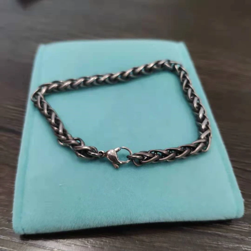 

7 MM Pure Titanium Dragon Keel Chain On Hand Women Bracelet With Lobster Clasp