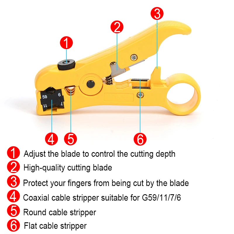 xintylink ethernet cable stripper rj45 cat5 cat6 network hand tool pliers knife line utp ftp coax coaxial cutter wire stripping