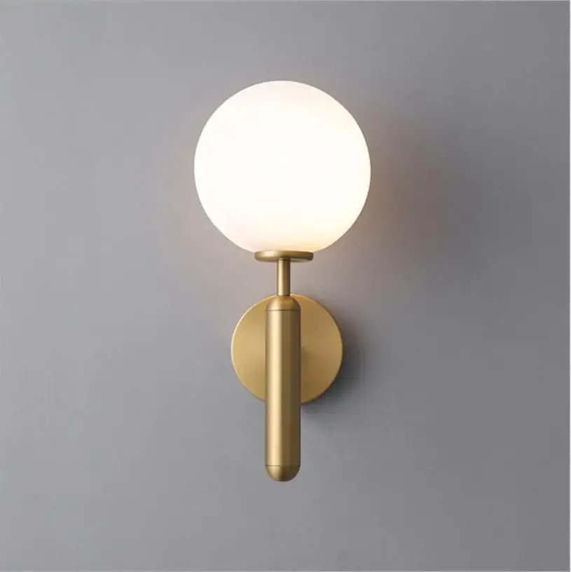 

Decorative Led Wall Lights Fixtures Nordic Glass Ball Wandlamp Up Down Bathroom Mirror light Gold Black Modern Round Wall Lamp