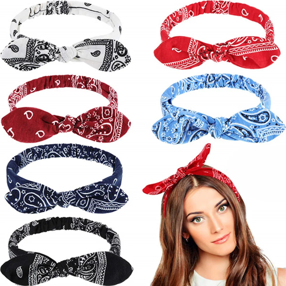 Fashion Rabbit Ears Iron Wire Hair Hoop For Women Turban Hairband Scrunchie Women Girls Bow Headband Hair Head Band Accessories