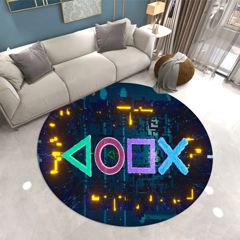 

Game Console Carpet Boys Bedroom Rug Round Living Room Area Rug Games Chair Mat Non-slip Kids Play Mat Shower Bathroom Door Mat