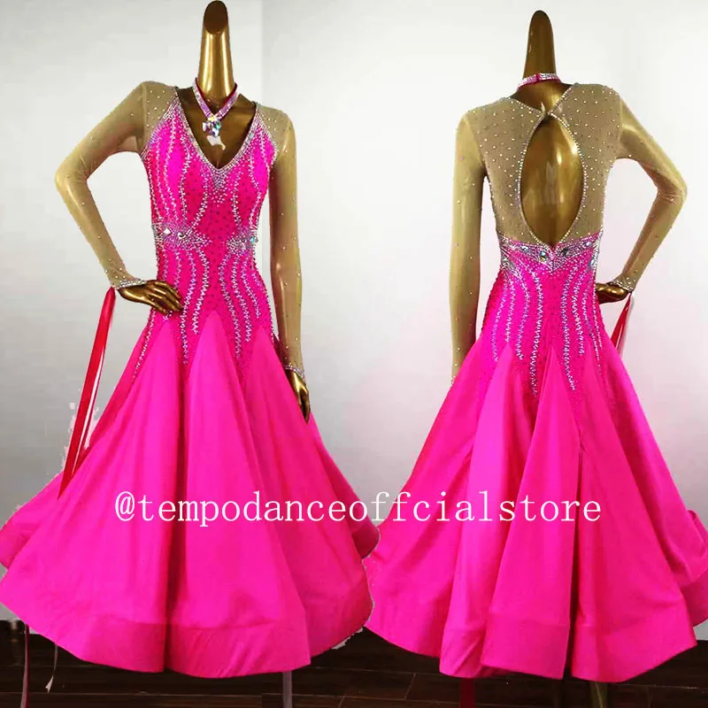 

Hand Made Competition Dress Gradation Ballroom Dance Dress Rose Red Ballroom Dance Dress US8 Women Swing Tango Waltz