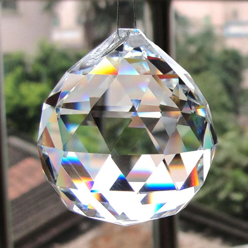 20mm 30mm Clear Crystal Lighting Ball Feng Shui Lamp Ball Prism Rainbow Sun Catcher Home Wedding Party Decoration Decor DIY