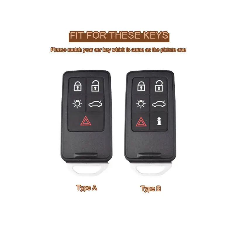 Zinc Alloy Car Remote Key Shell Case Cover for Volvo XC60 V60 S60 XC70 V40 Auto Accessories Key Holder with Keychain