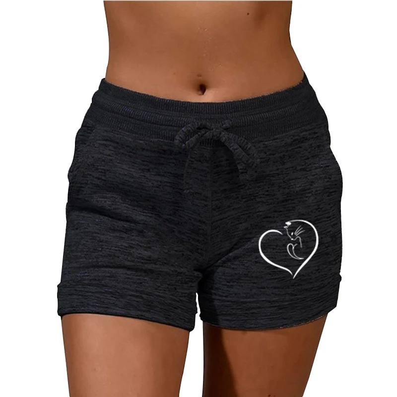 Women's Shorts 2021 Summer Fast Drying Casual Sports Fitness Breathable Loose Pants High Waist Drawstring Short