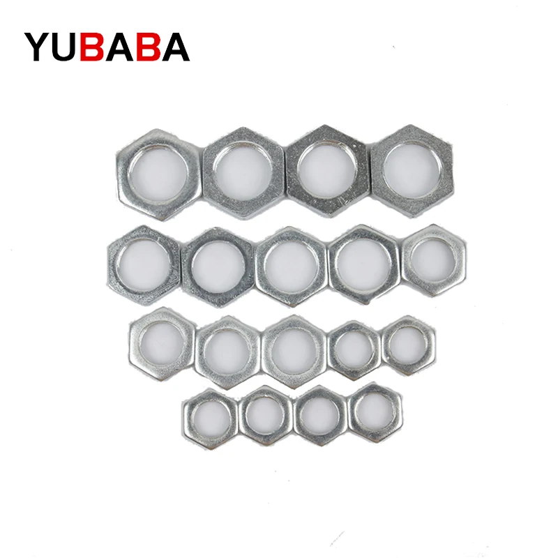 Carbon steel thin nut small hexagonal flat nut fine tooth ultra-thin nut M6M8M9M10M12M14M16M18 M20 M22 M24 M27 M30 gb808