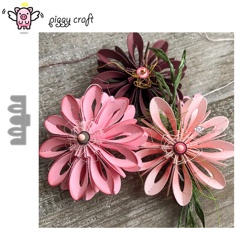 Piggy Craft metal cutting dies cut die mold Various folded flowers Scrapbook paper craft knife mould blade punch stencils dies