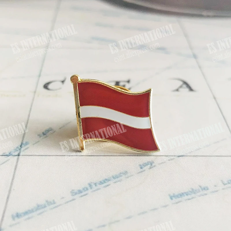 LATVIA  National Flag Embroidery Patches Badge Shield And Square Shape Pin One Set On The Cloth Armband   Backpack  Decoration