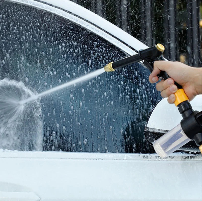 Car Washing Water Gun High Pressure Grab Household Magic Device Telescopic Tap Water Washing Flower Pump Foam Brush Car Tools