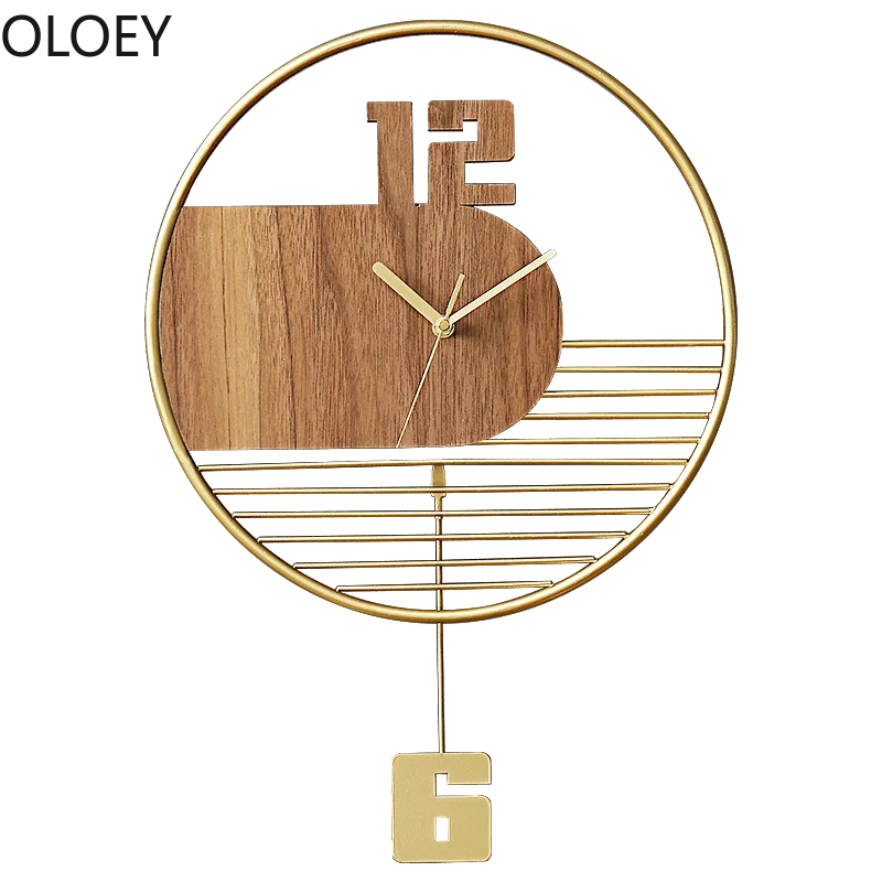 Reloj de pared grande de madera 3d, mecanismo de reloj de Metal moderno para sala de estar, Relojes de pared Swingable nórdicos, silencioso, creativo japonés, 2020