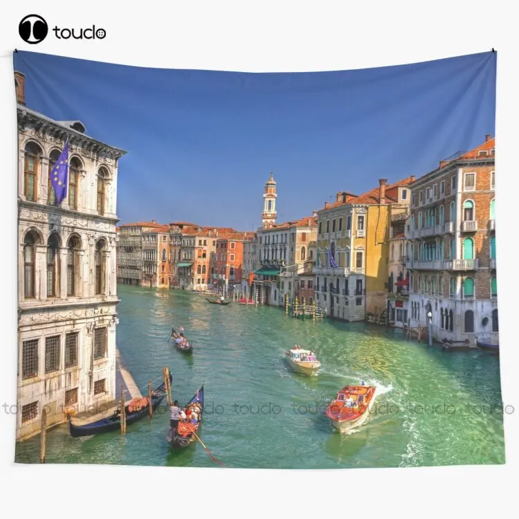 Light Traffic On The Grand Canal Tapestry Pink Tapestry Tapestry Wall Hanging For Living Room Bedroom Dorm Room Home Decor