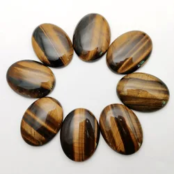 Natural Stone 12-50pcs Tiger eye cabochon 30x40 20x30 25x18 13x18 10x14 mm Bead for jewelry making no hole Necklace accessories