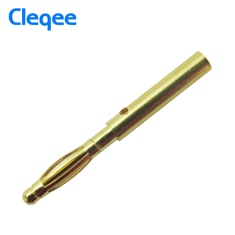 Cleqee P3012 10Pcs 2Mm Banana Plug Jack Vergulde Koperen Stapelbaar Connector Voor Binding Post Test Probes 5 kleur