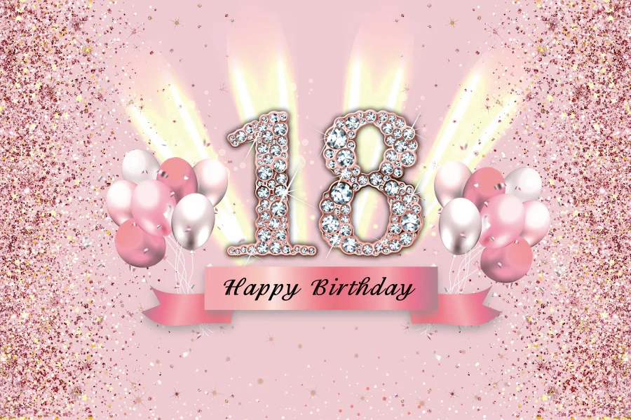 ピンクの誕生日の背景50-30-40-18歳の誕生日パーティーのカスタム写真の背景,装飾的な写真バナー