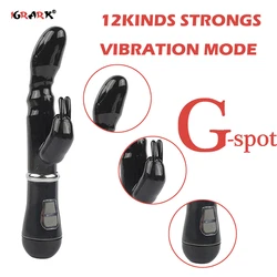 G Spot Dildo Rabbit Vibrator for Women Dual Vibration Silicone Waterproof Female Vagina Clitoris Massager Sex Toys Adults Prduct