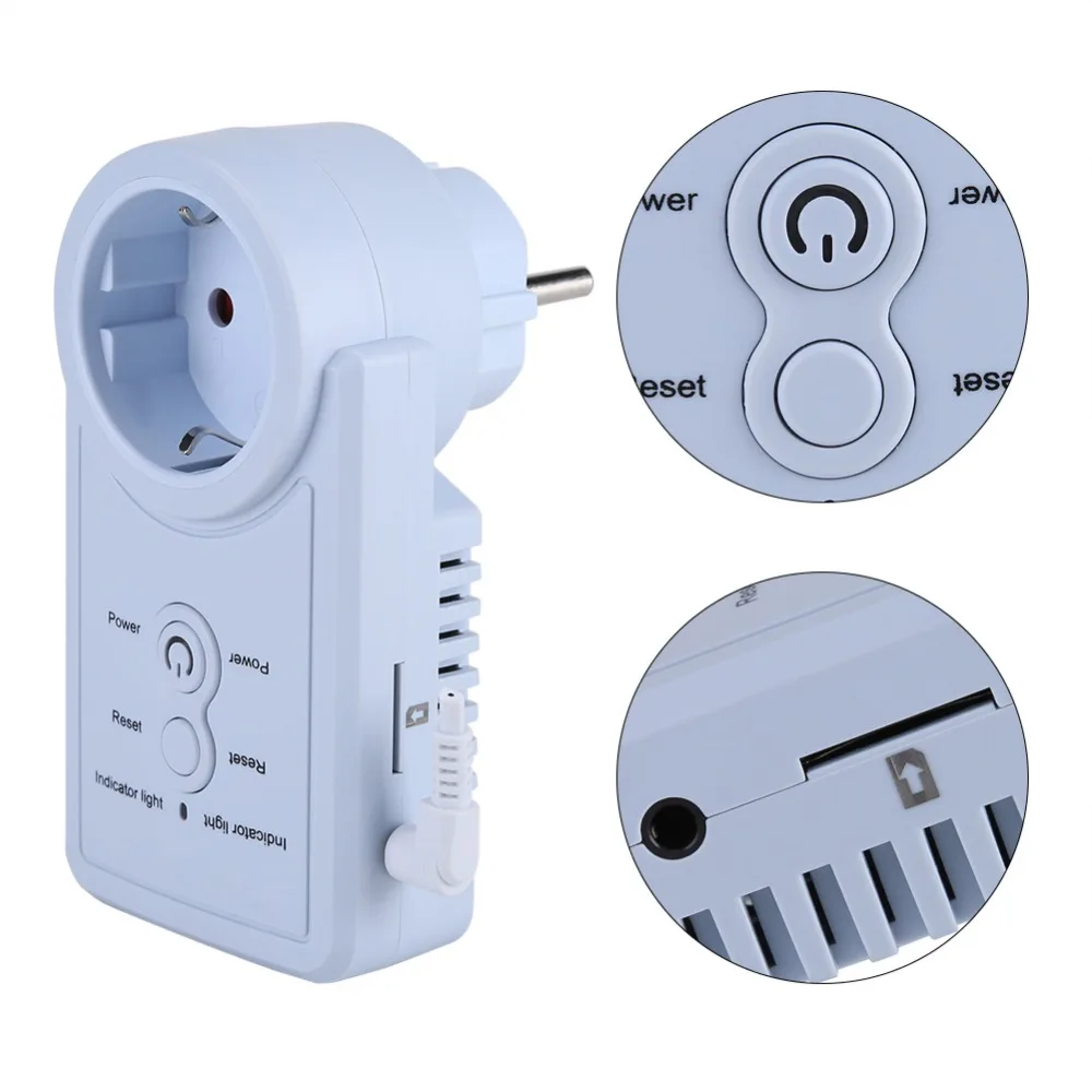 English Russian SMS Control Smart GSM Power Plug Socket Outlet Switch with Temperature Sensor Timing Control