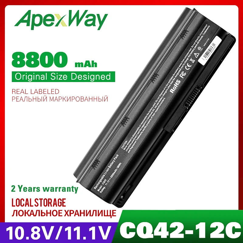 ApexWay 8800mAh laptop battery for HP Pavilion DV7 DM4 DV3 DV5 DV6 G32 G62 G42 G6 G7 for Compaq Presario  CQ42 CQ32 CQ43 CQ56