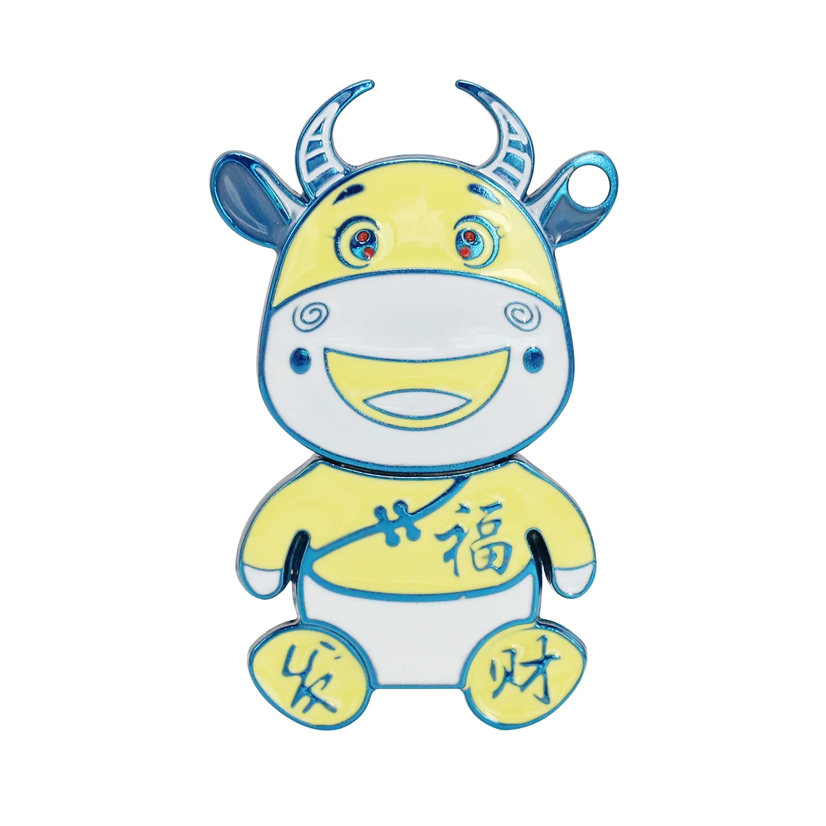 Pendrive 금속 만화 암소 USB 플래시 드라이브, 8GB 16GB 32GB 64GB 128GB 귀여운 동물 소 USB 2.0 메모리 스틱 미니 펜 드라이브 디스크