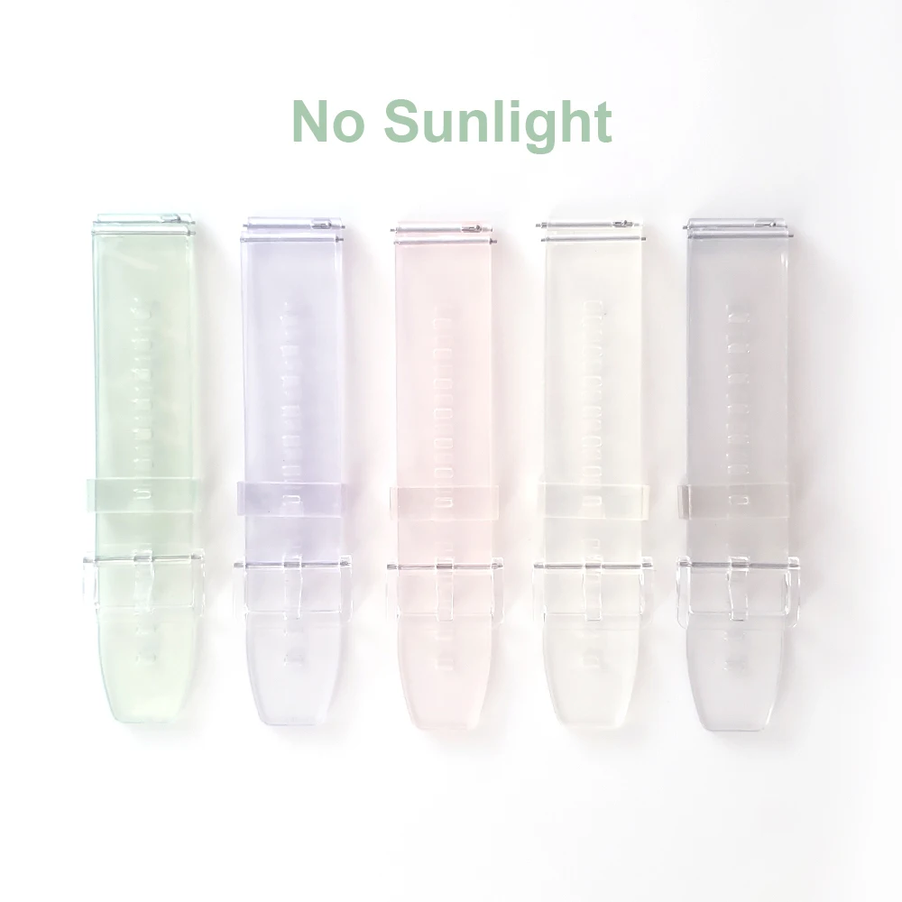 Pulseira transparente de tpu, pulseira de silicone para huami amazfit gtr 2 2e, amazfit gts 2 mini/bip s com cores alteráveis