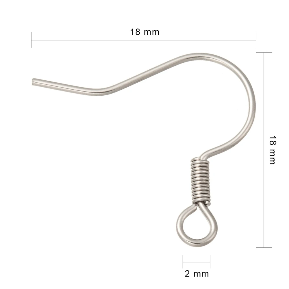 1000pcs 316 Surgical Stainless Steel Earring Hooks Earwire Clasps for DIY Earring Findings Jewelry Making Supplies