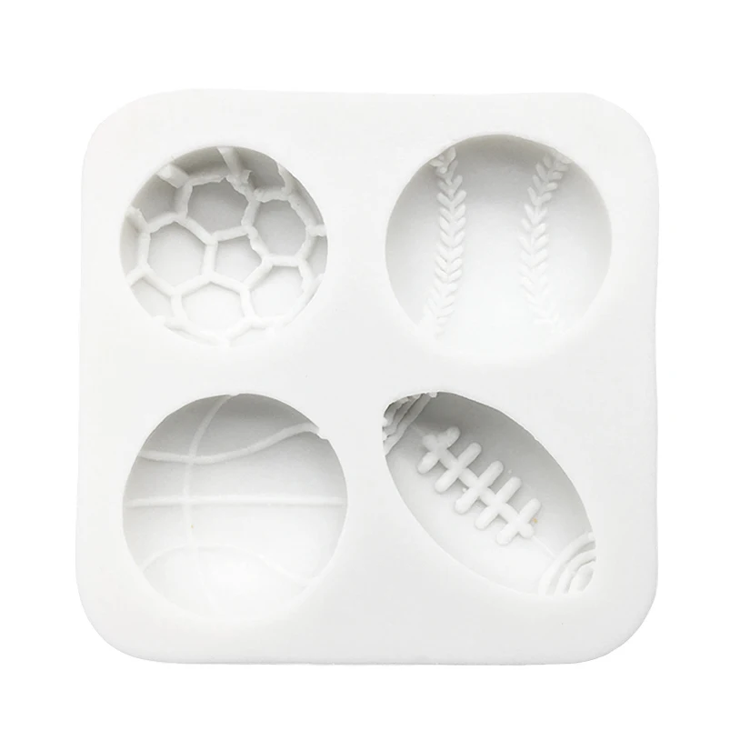 Football Tennis Rugby Basketball Silicone Mold Sugarcraft Cupcake Baking Mold Fondant Cake Decorating Tools