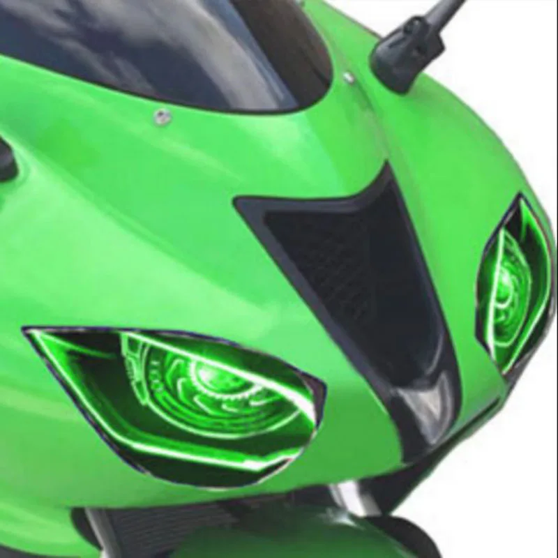 Motorcycle 3D Front Fairing Headlight Guard Sticker Head Light Protection Fit For NINJA ZX6R ZX 6R 2007 2008