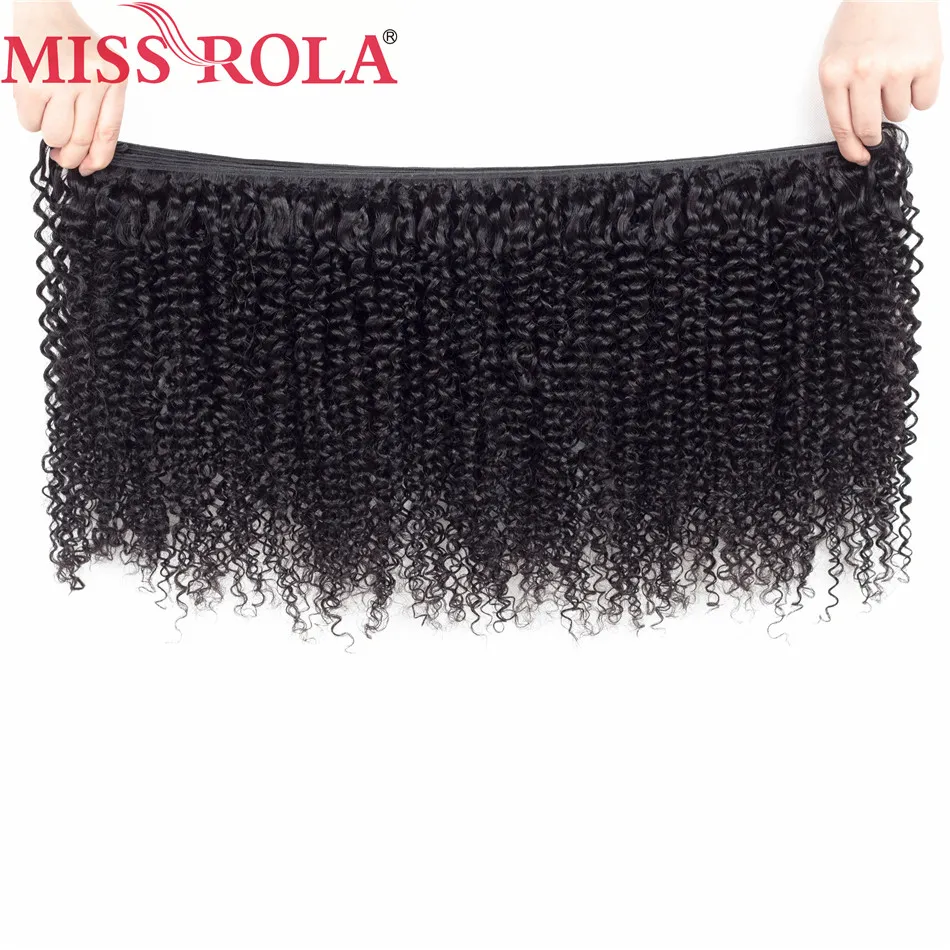 Miss Rola Brazilian Kinky Curly Hair Weaves 8-26 Inches 100% Human Hair 3 Pcs Remy Hair Extensions Natural Color Double Weft