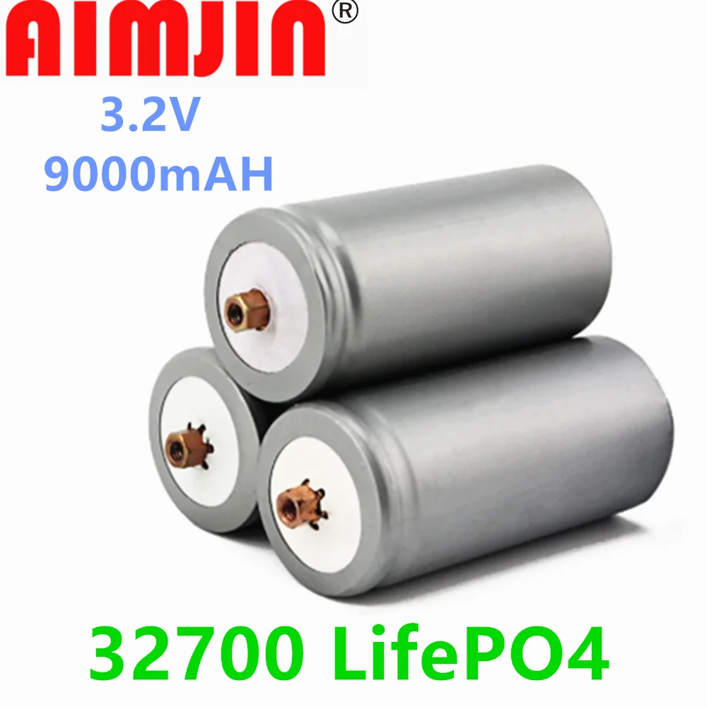 6 PCS 3.2V 9000mah 32700 LiFePO4 Battery Rechargeable Battery for Electric Bike Battery Pack with Screw