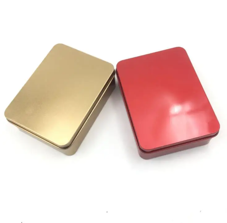 Tin Box Empty Metal Storage Case Organizer Stash 7 colors 12cm length For Money Coin Candy Keys U disk headphones gift box SN672