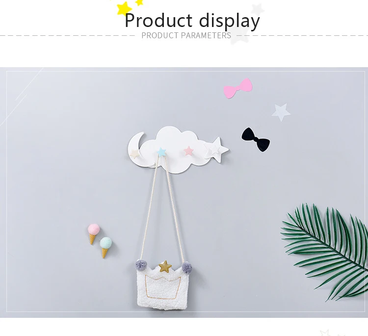 Selbstklebende Haken Kawaii Cartoon Wolke Kinderzimmer Haken an der Wand hängen Dekor nahtlose Tür Kleiderbügel Badezimmer – Detail 11
