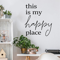 Creative My Room happy place Frase Vinyl Wall Sticker For Kids Room Removable Wall Murals Bedroom Decals vinilo frase pared