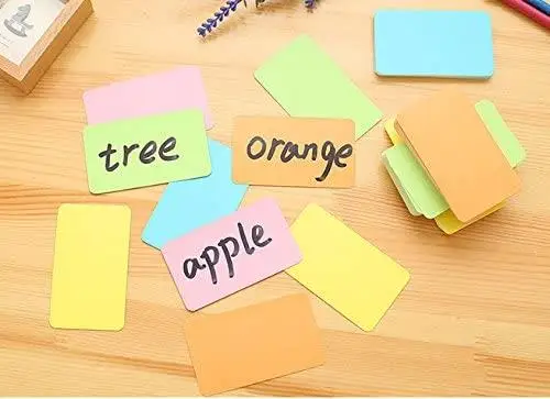 100Pcs Multi-ใช้การ์ดเปล่า DIY การ์ด Graffiti กลมบัตรขนาดเล็กบัตรคำ Sticky Note Card การ์ดข้อความกล่องสุ่มสี